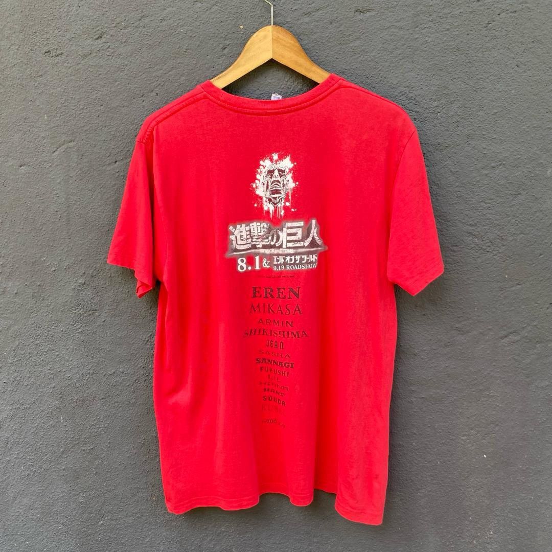 Anime Thrashed Faded Attack On Titan Anime Tee Size US L / EU 52-54 / 3 - 3 Thumbnail