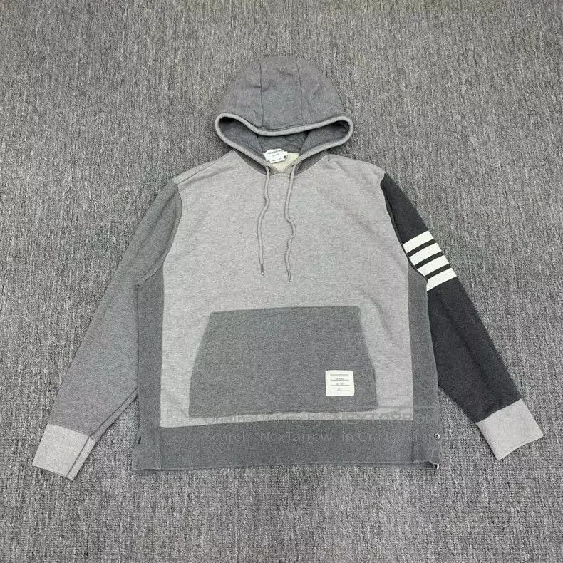 Thom Browne Thom Browne Gray Stripe Hoodie Sweatshirt . Size US L / EU 52-54 / 3 - 1 Thumbnail