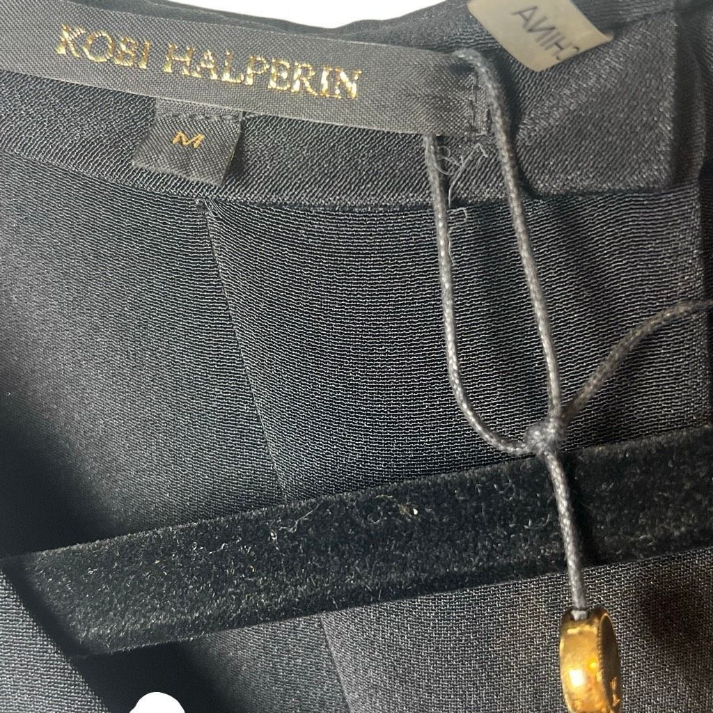 KOBI HALPERIN New Kobi Halperin Black Silk Maxi Dress with Pleated Necklin Size M / US 6-8 / IT 42-44 - 12 Thumbnail