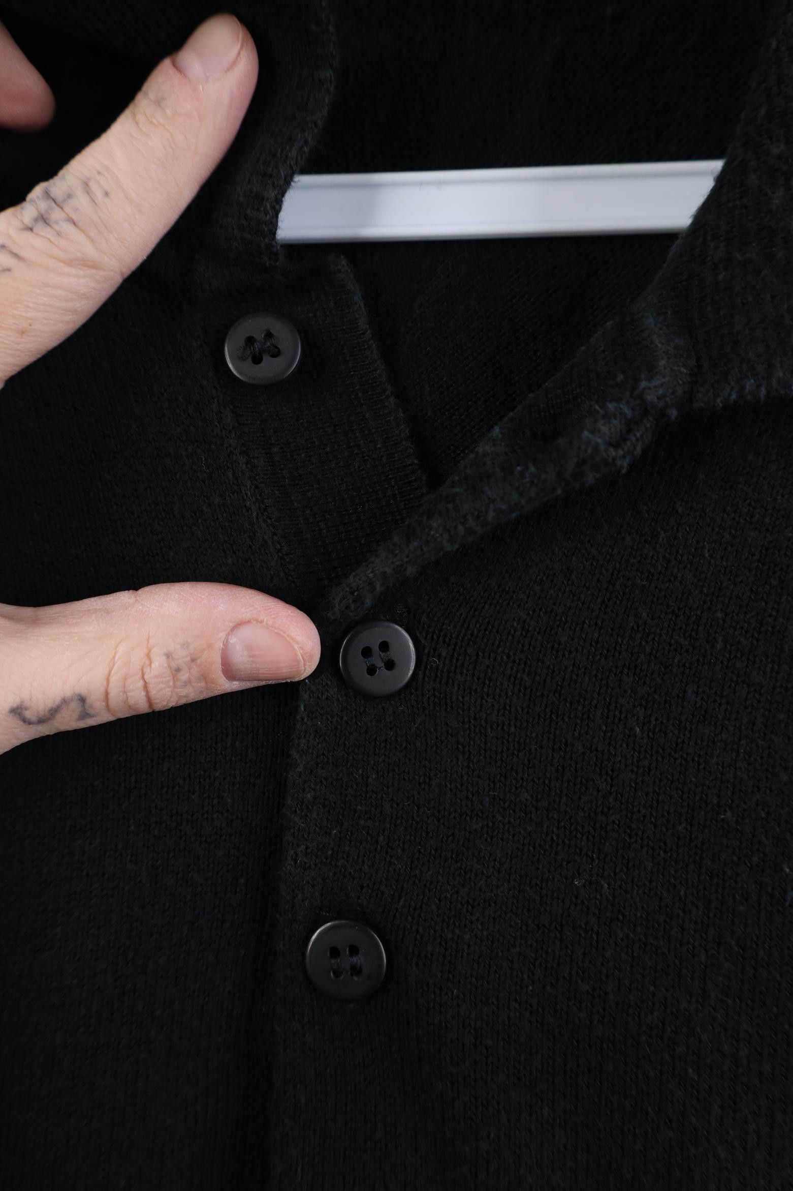 Vintage Vintage 90s Streetwear Knit Collared Pullover Polo Black Size US XL / EU 56 / 4 - 5 Thumbnail