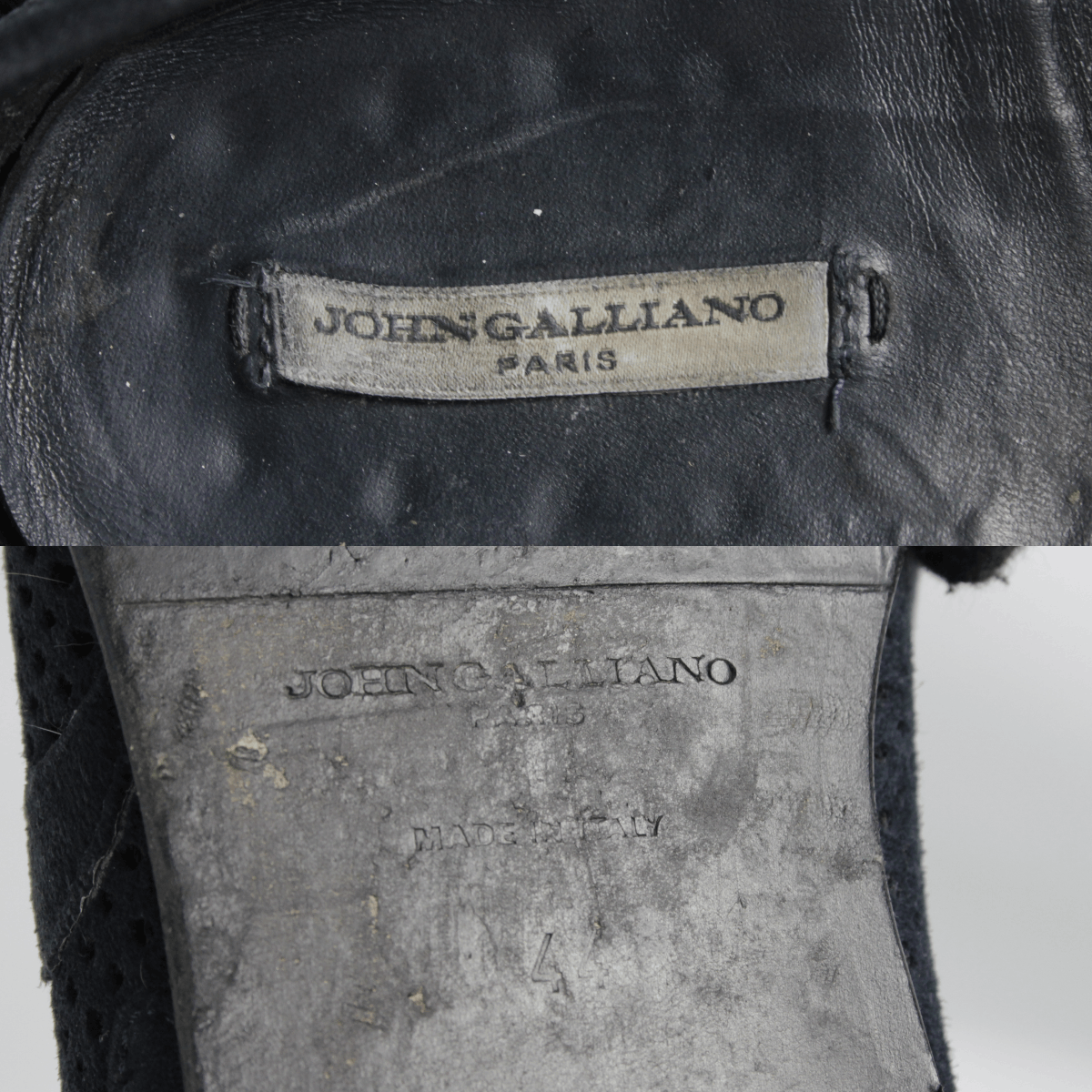 John Galliano 00S Logo Y2K Style Suede Mesh Loafers Vintage Size US 11 / EU 44 - 14 Thumbnail