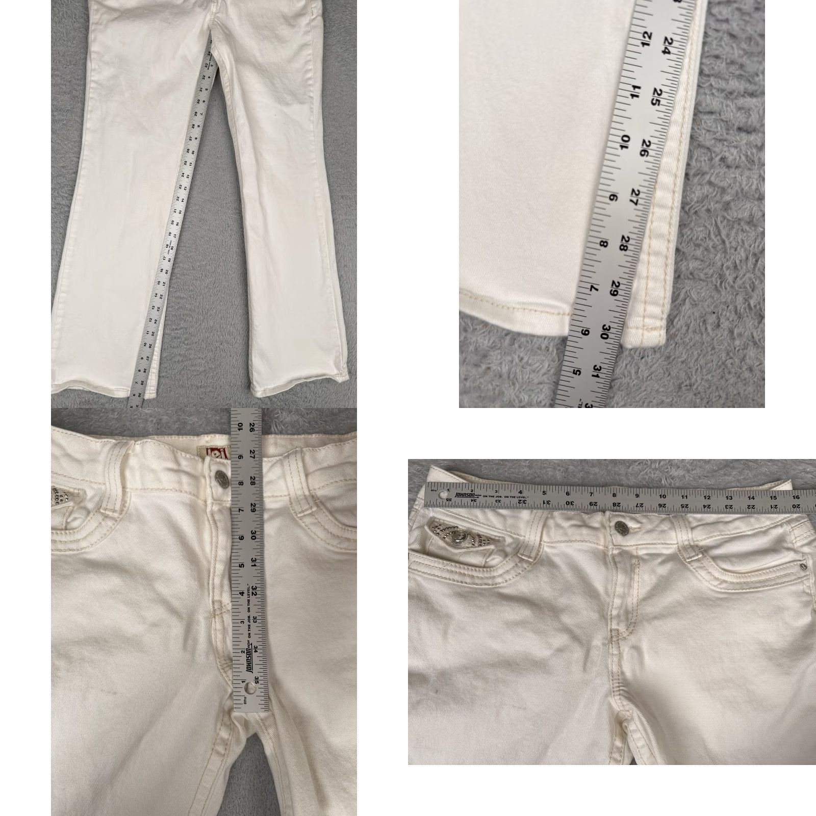 Vintage LEI Jeans Bootcut Juniors 13 Regular White Ashley Low Rise Slim Bootcut 31x31 Women Size 34" / US 12 / IT 48 - 8 Thumbnail