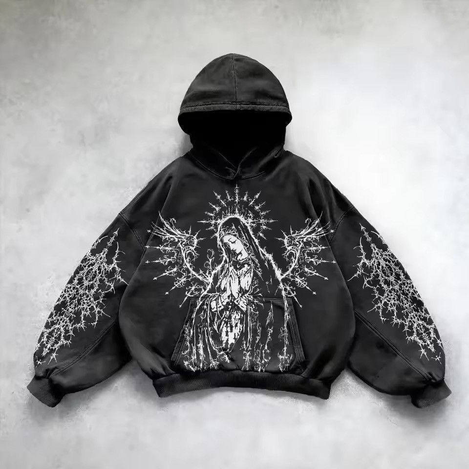 Japanese Brand Angel Print Hoodie Size US L / EU 52-54 / 3 - 2 Thumbnail