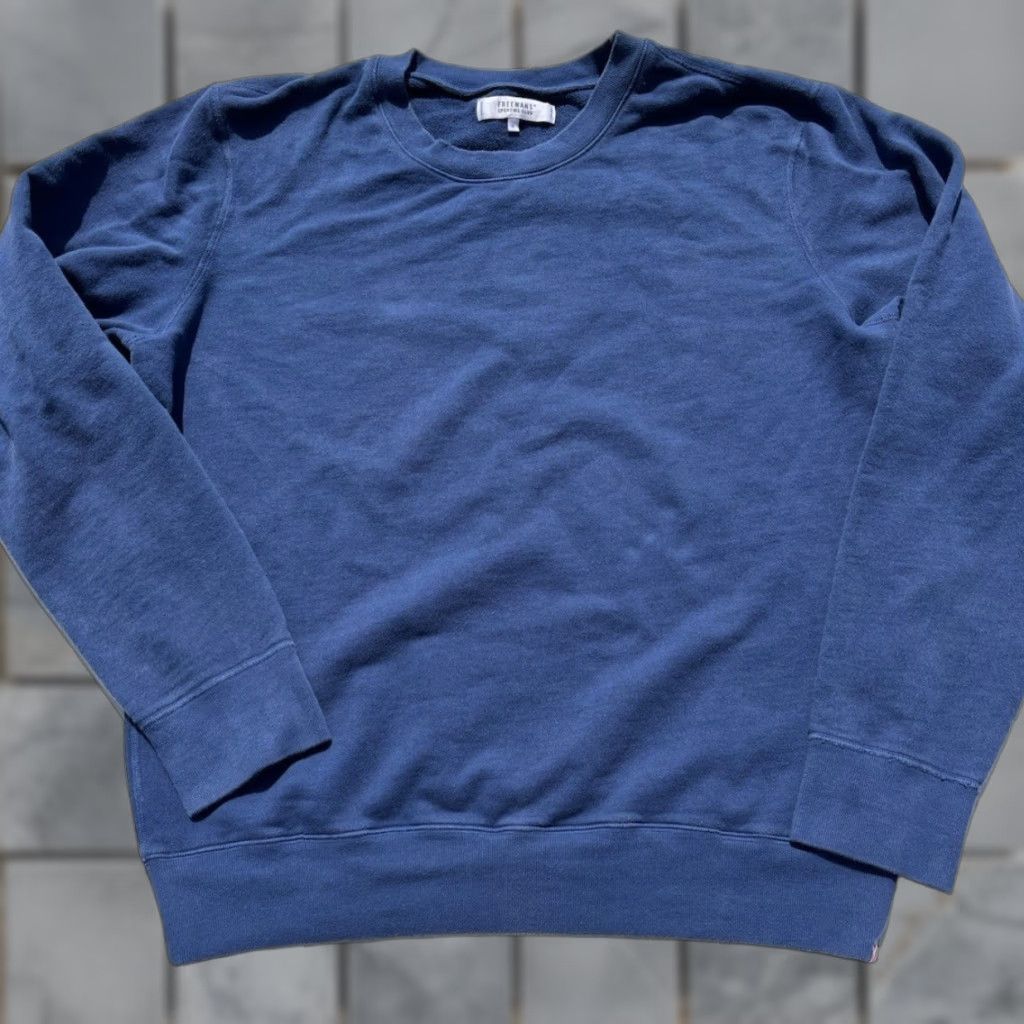 Vintage Freemans Sporting Club Sweatshirt Blue Solid XL Mens Crew Neck Pullover Heavyweight Casual Modern City Outdoor Logo - Size US XL / EU 56 / 4 - 1 Thumbnail