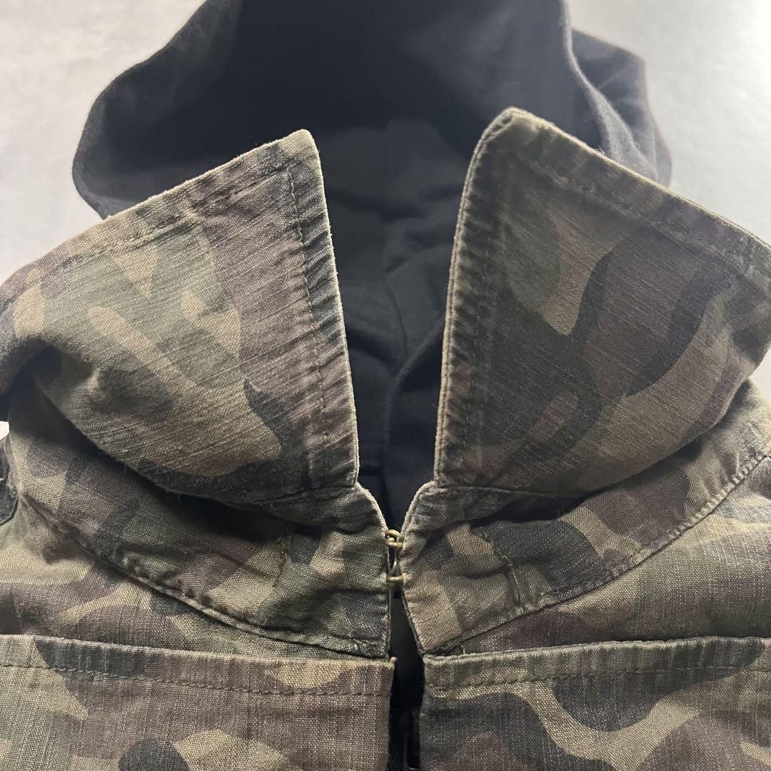 IN THE ATTIC Hooded Camo Napoleon Jacket M