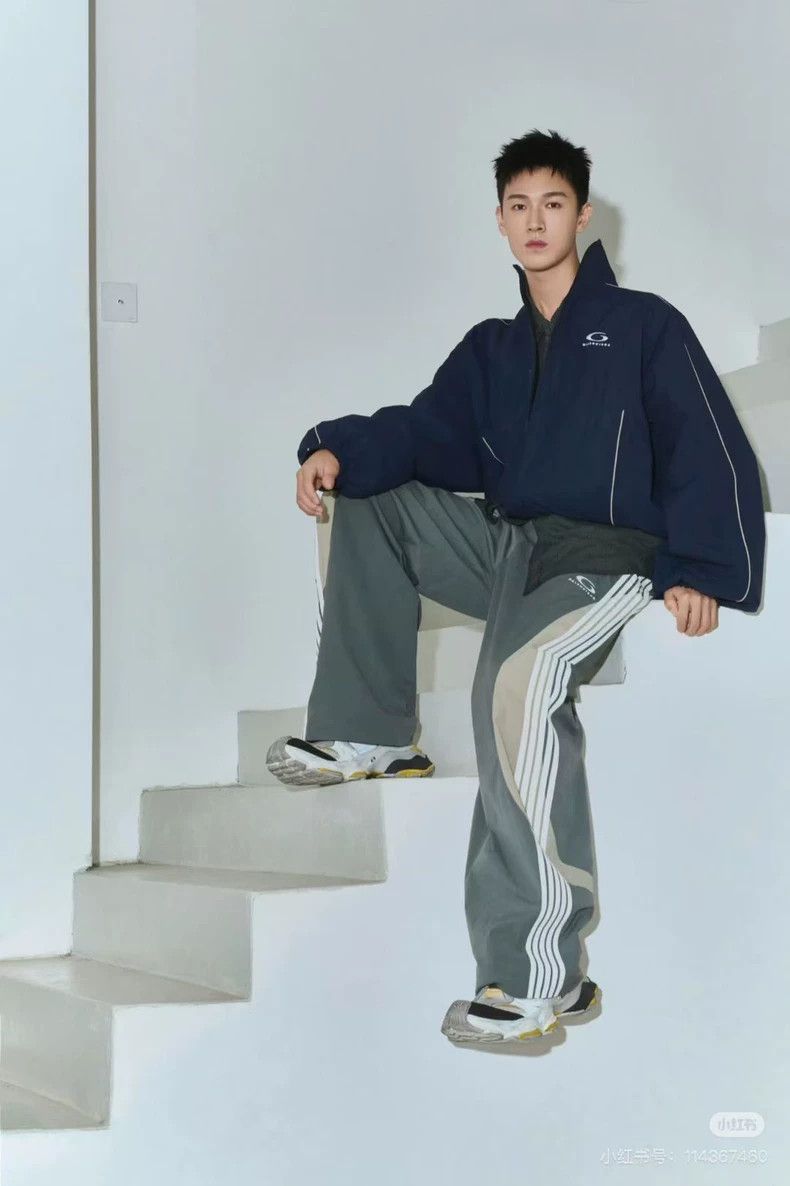 Balenciaga Balenciaga size XS Grey Blue Double Waist Stretch Logo Spo Size US 27 - 7 Thumbnail