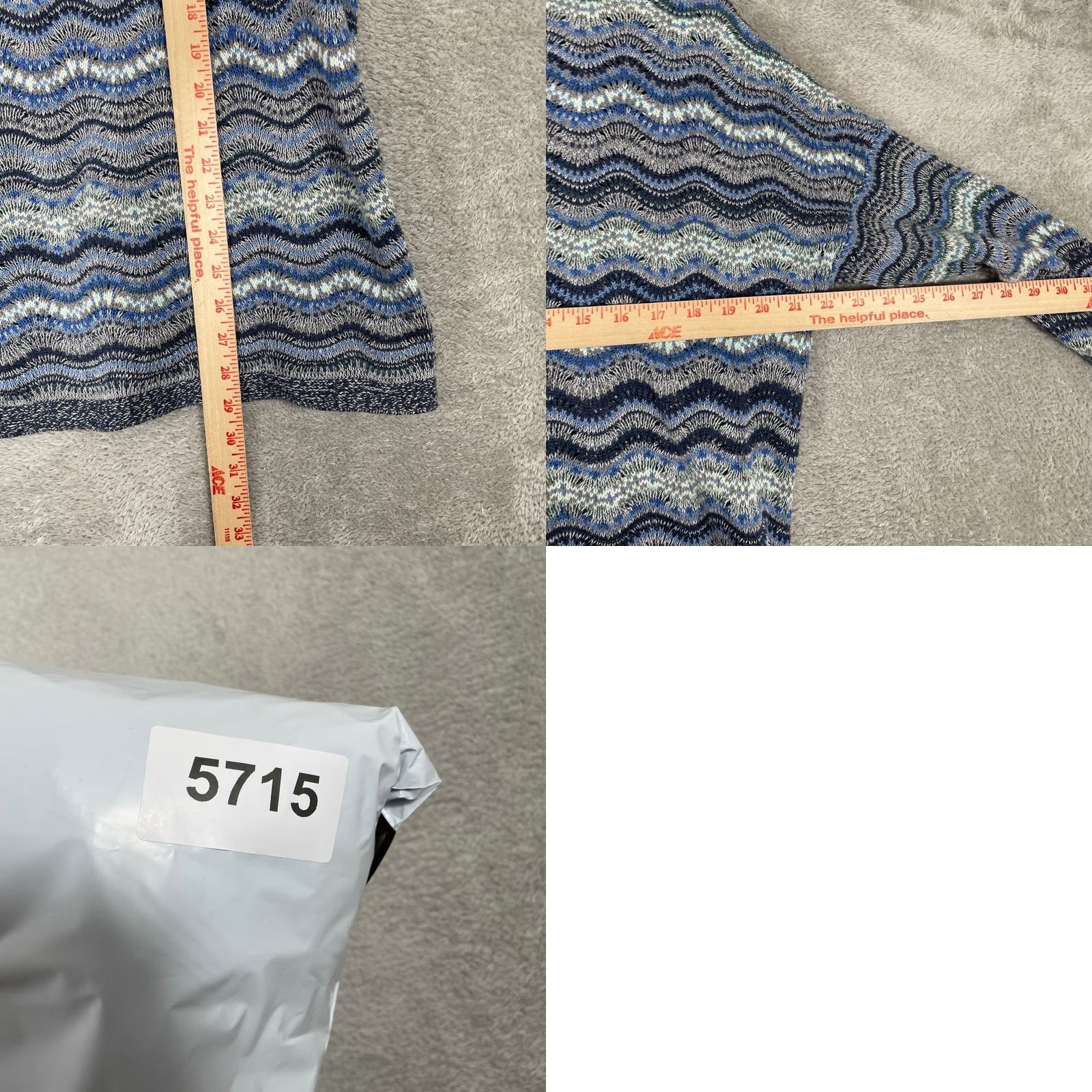 J. Jill J. Jill Sweater Womens Medium Blue Chevron Zig Zag Knit Long Sleeve Pullover Size M / US 6-8 / IT 42-44 - 8 Thumbnail