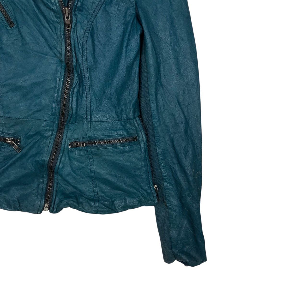 Japanese Brand 📌Vintage Cropped Biker Leather Jacket Muuba Issey Miyake Size M / US 6-8 / IT 42-44 - 6 Thumbnail
