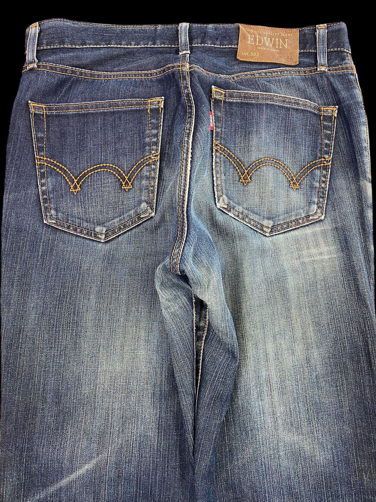 Edwin Edwin Blue Wash Whiskered Style Straight Leg Jeans Size US 34 / EU 50 - 4 Thumbnail