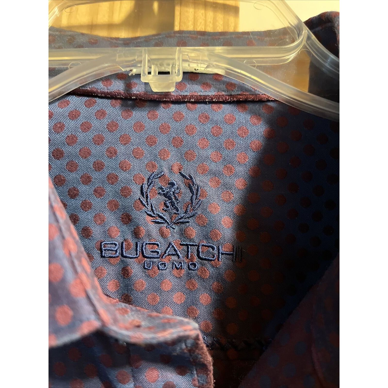 BUGATCHI Bugatchi Uomo Men’s L Purple Geometric Dot LS Cotton Shirt Size US L / EU 52-54 / 3 - 3 Thumbnail