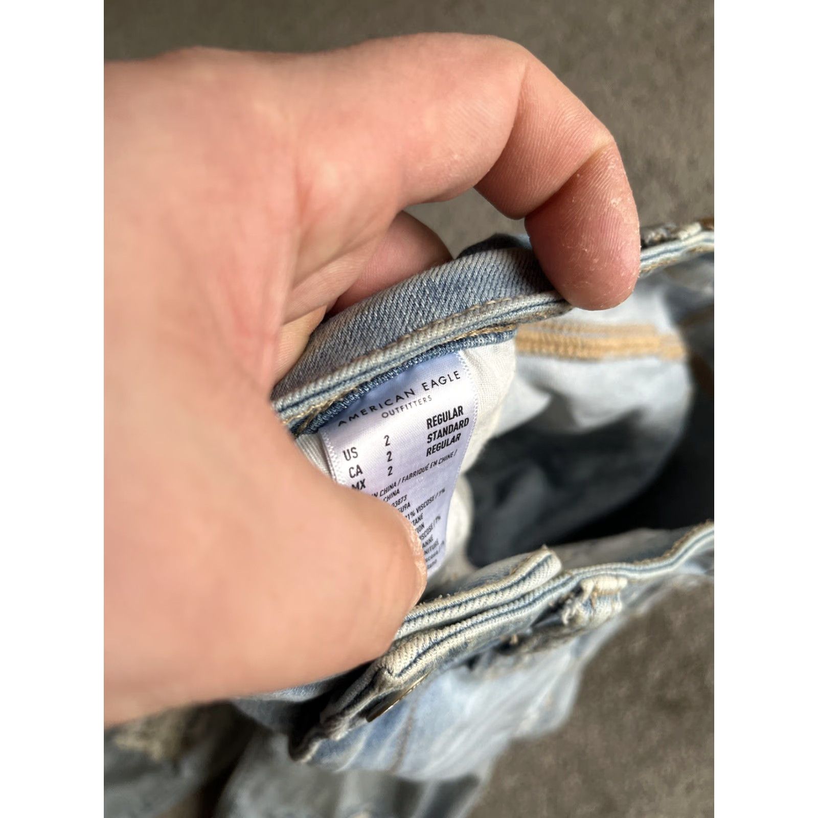 American Eagle Outfitters American Eagle Outfitters Jegging Crop Womens 2 High Rise Skinny Dark Blue Distressed Jeans Girls Size 26" / US 2 / IT 38 - 7 Thumbnail