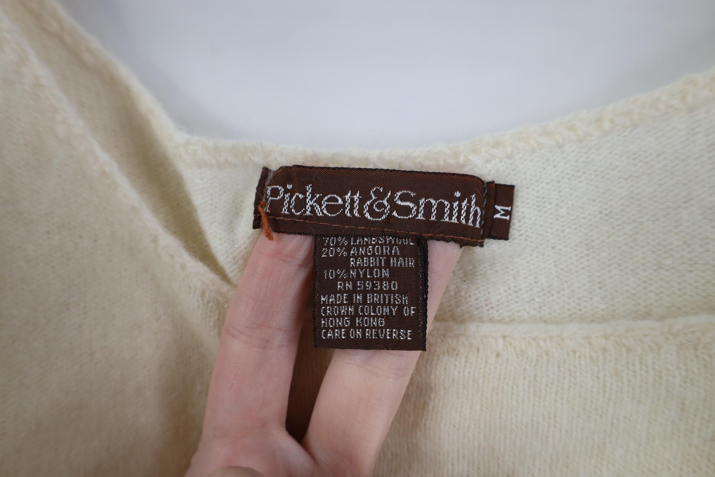 Vintage Vintage 80s 90s Lambswool Knit Off Shoulder Sweater Beige Size M / US 6-8 / IT 42-44 - 4 Thumbnail