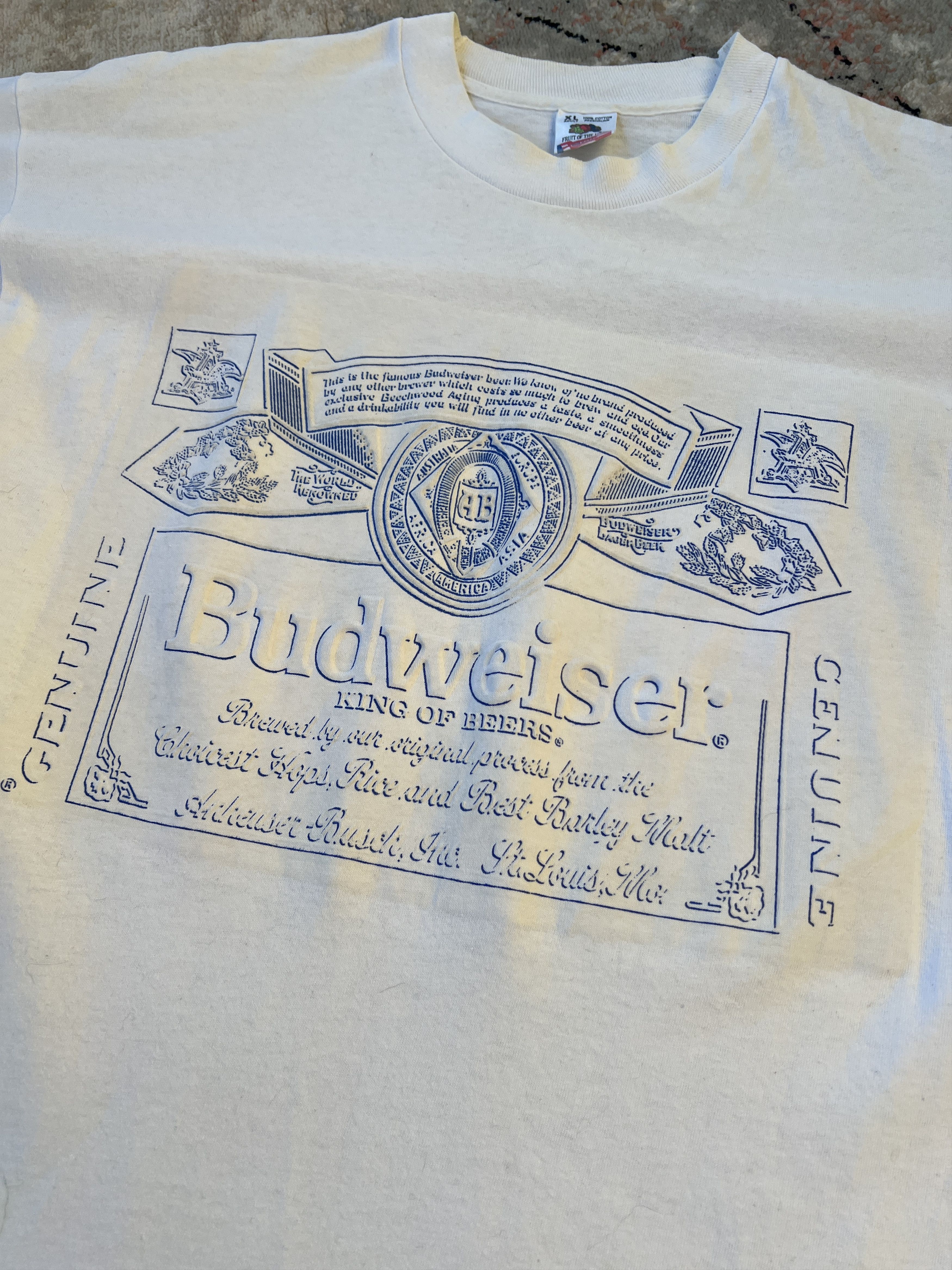 Budweiser Budweiser King Of Beers Made In USA Vintage Tee Size US XL / EU 56 / 4 - 2 Thumbnail