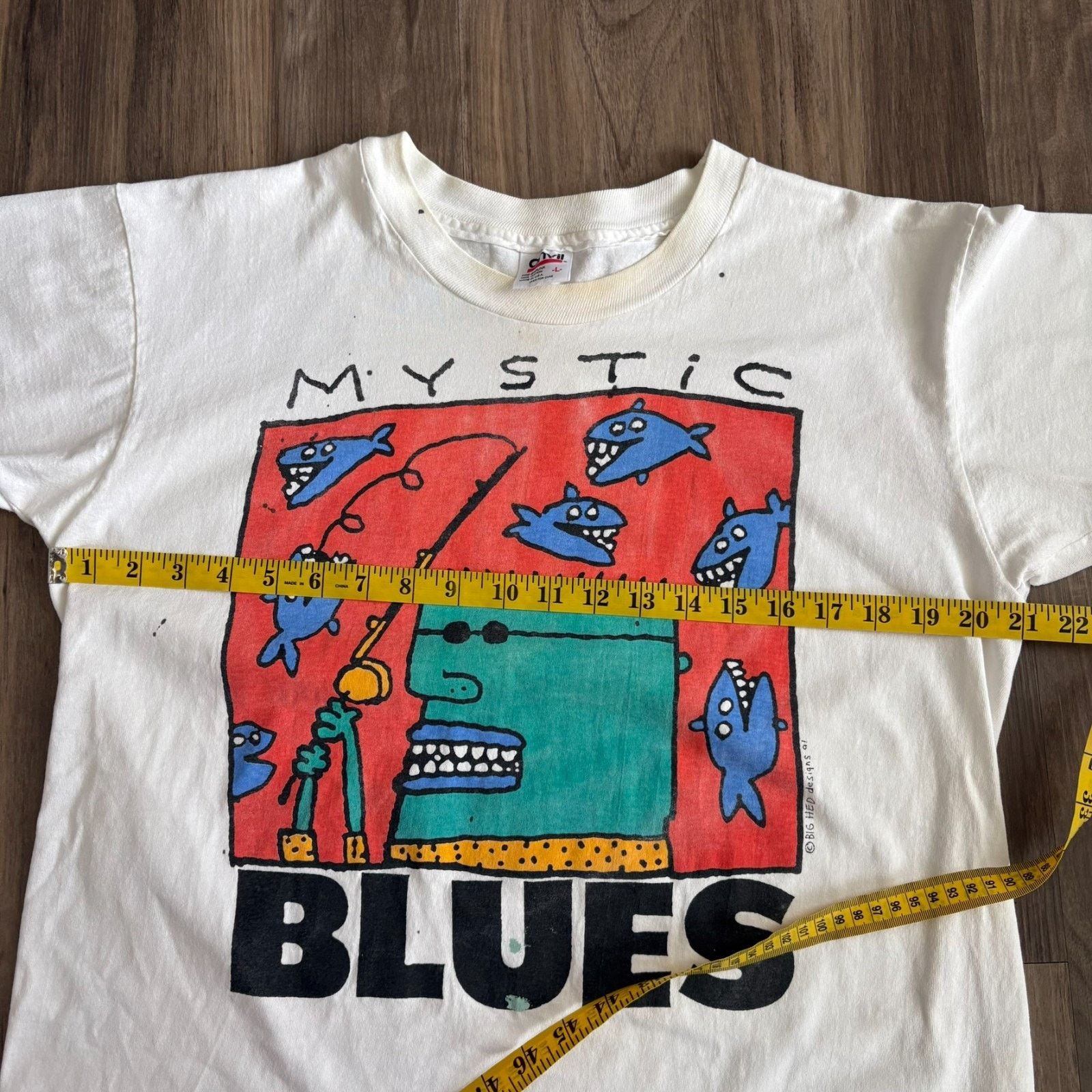 Anvil × Vintage Vintage Big Hed Mystic Blues Art T-Shirt Men's Size L Size US L / EU 52-54 / 3 - 7 Thumbnail