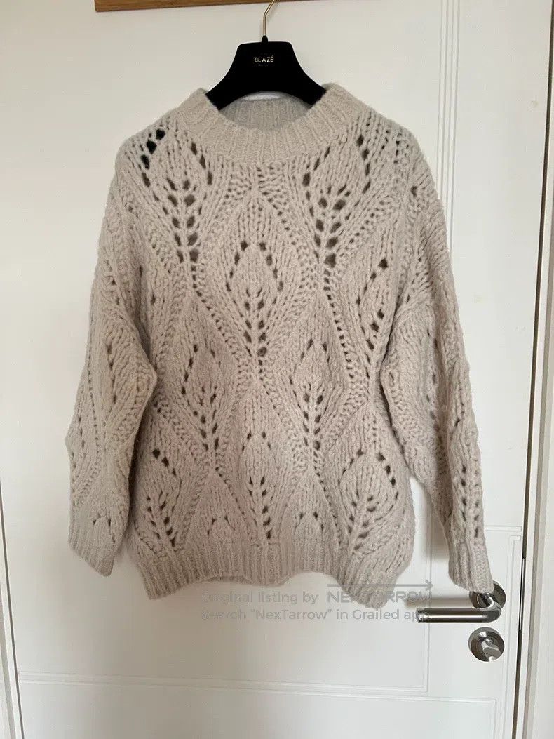 Brunello Cucinelli Brunello Cucinelli Beige alpaca wool knitted sweater, warm Size L / US 10 / IT 46 - 1 Thumbnail
