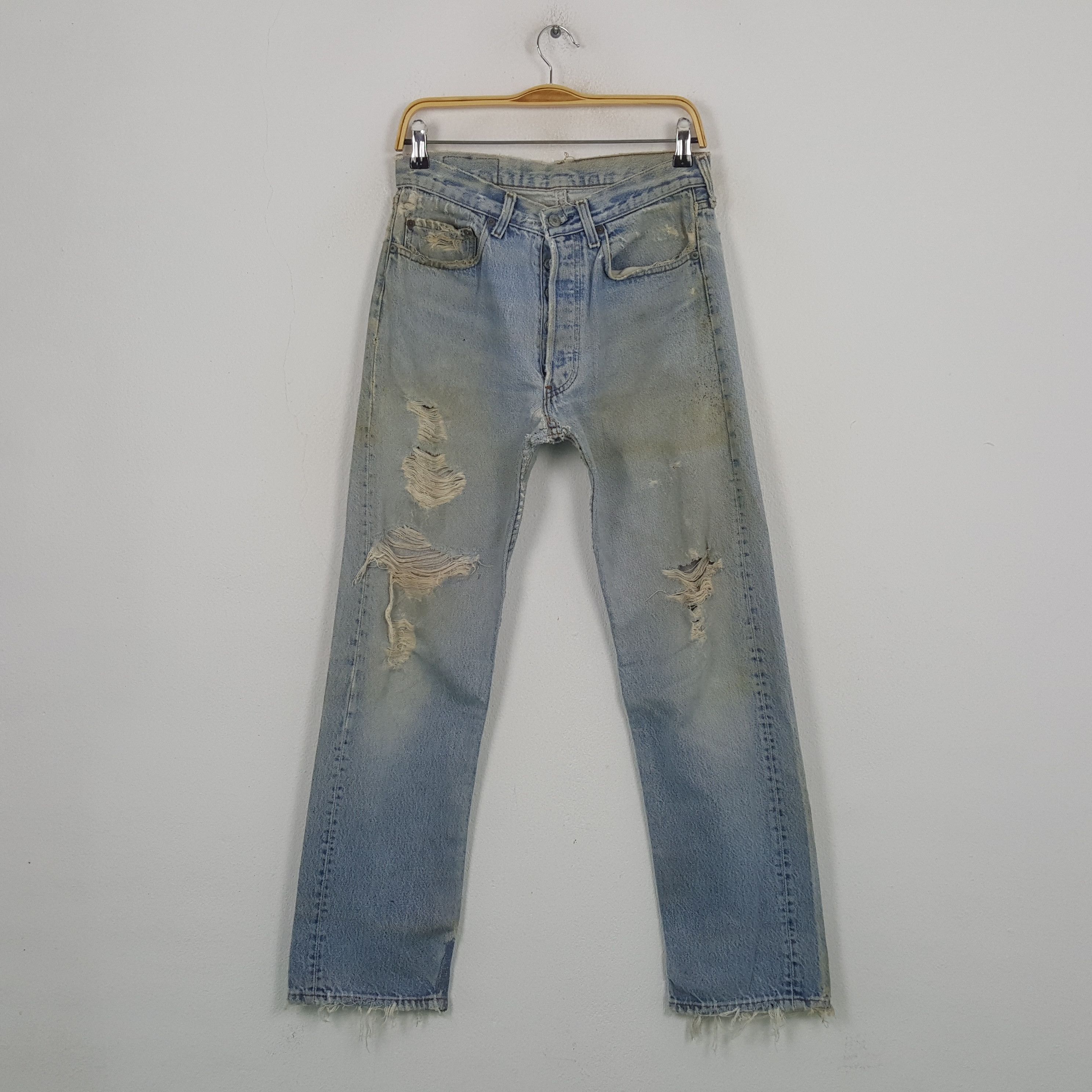 Levi's Vintage Levi's Kurt Cobain Style Distressed Jeans RR20 Size US 30 / EU 46 - 1 Thumbnail