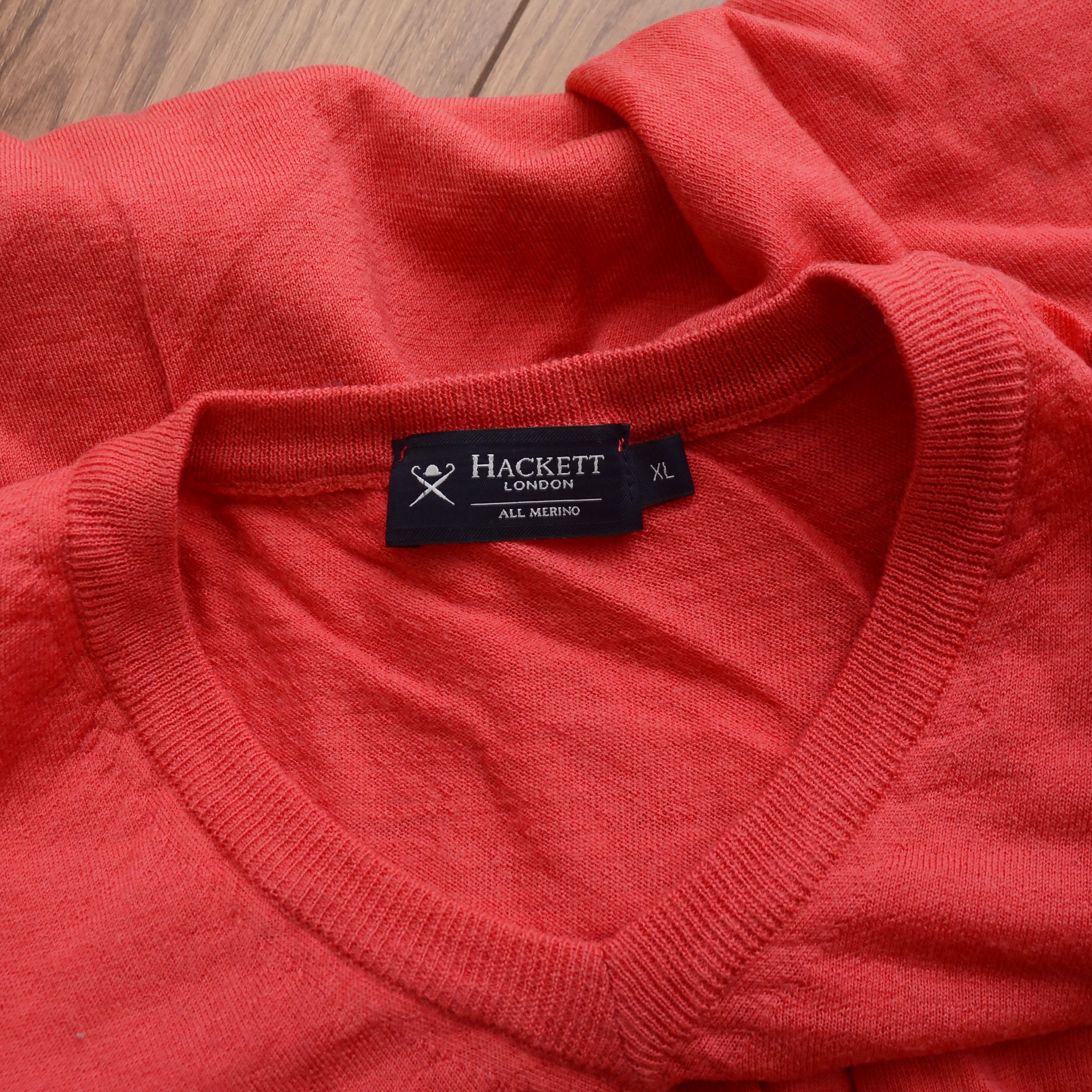 Hackett Hackett London 100% Merino Wool Crew V-Neck Jumper Size US L / EU 52-54 / 3 - 10 Thumbnail