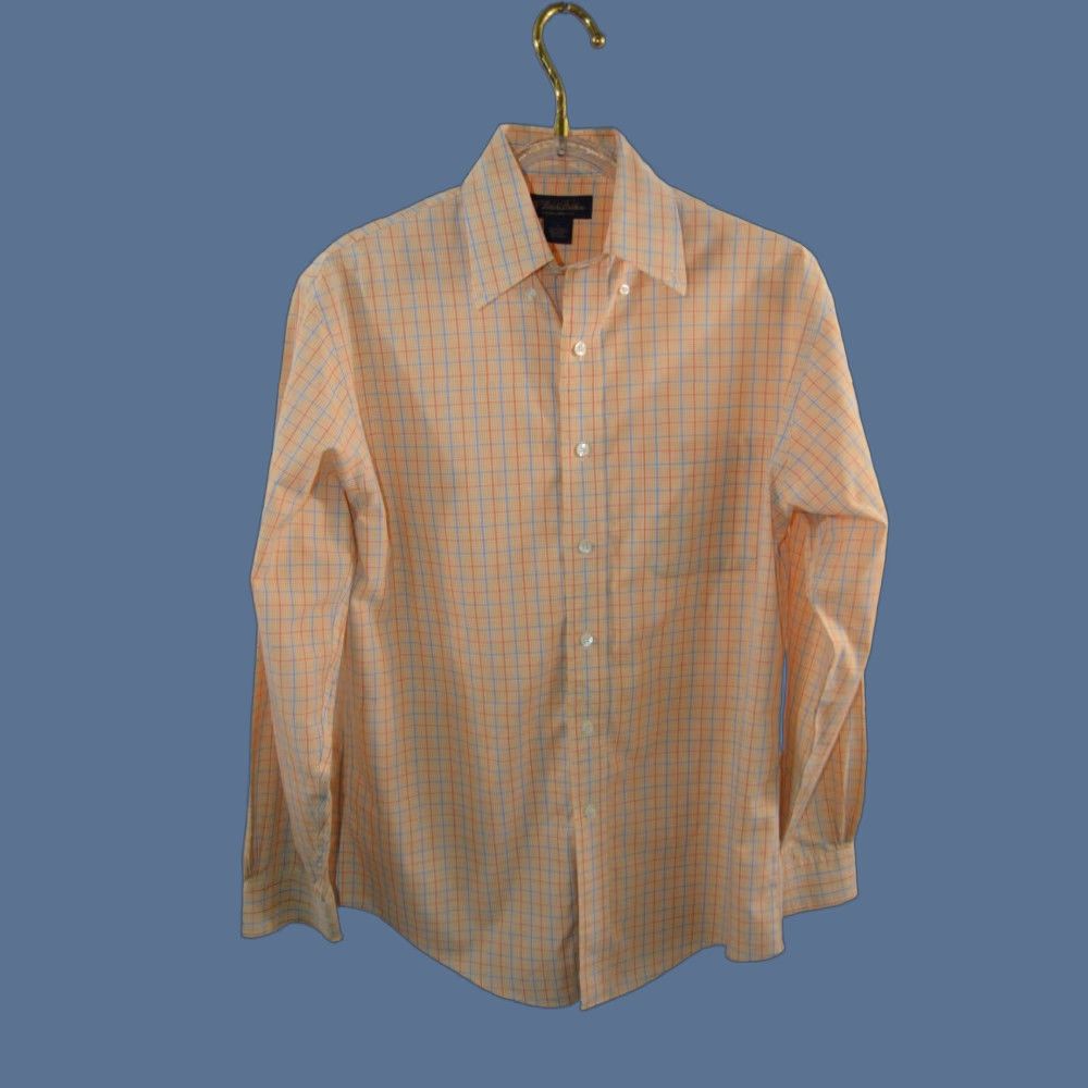 Brooks Brothers Brooks Brothers Shirt Men's M Orange Plaid Non Iron Button Down Cotton Button-Up Collar-Down Size US M / EU 48-50 / 2 - 1 Thumbnail