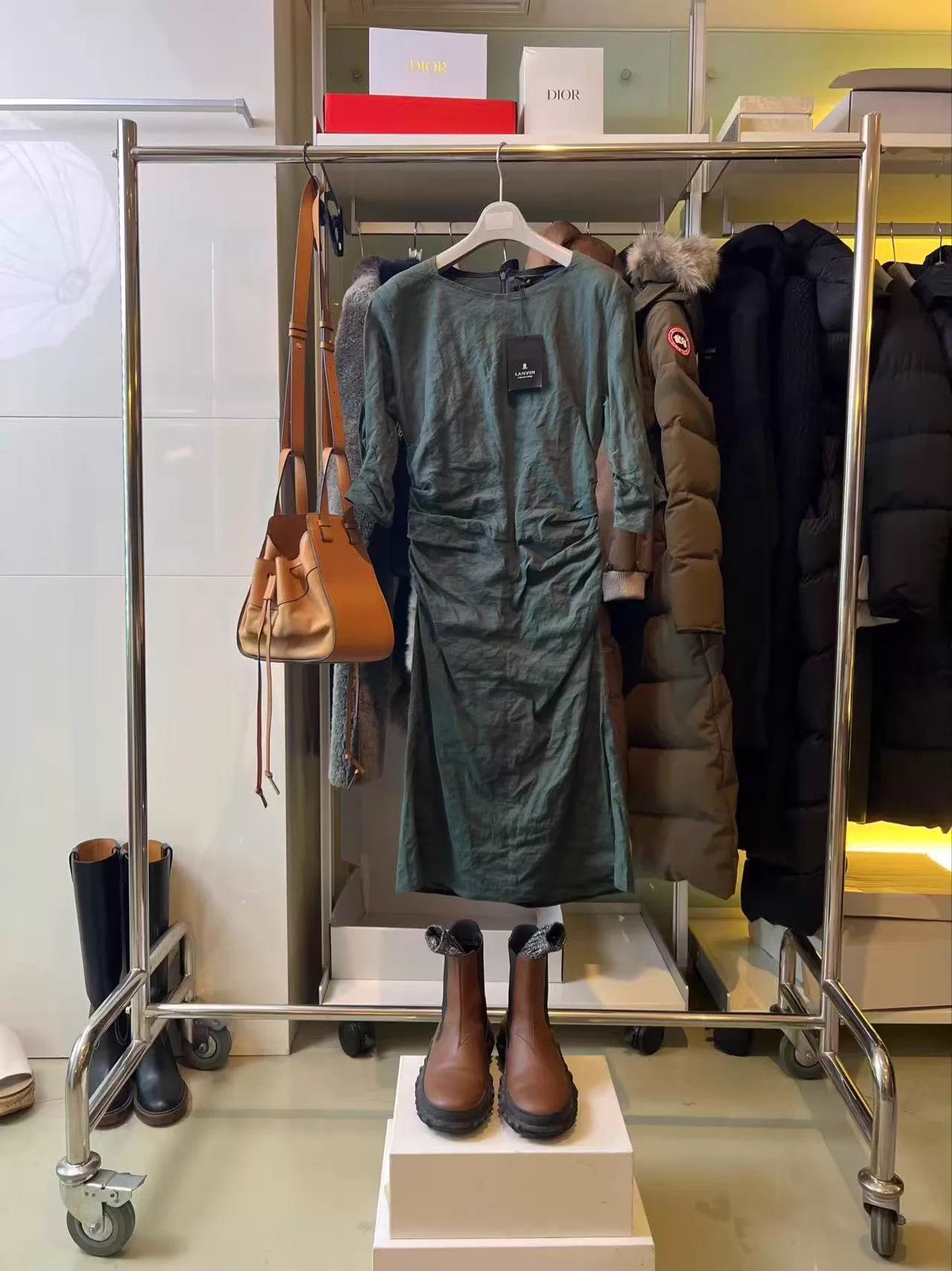 Lanvin Lanvin Emerald Green Long Sleeve Dress 88 xxL Size XXL / US 16-18 / IT 52-54 - 1 Thumbnail