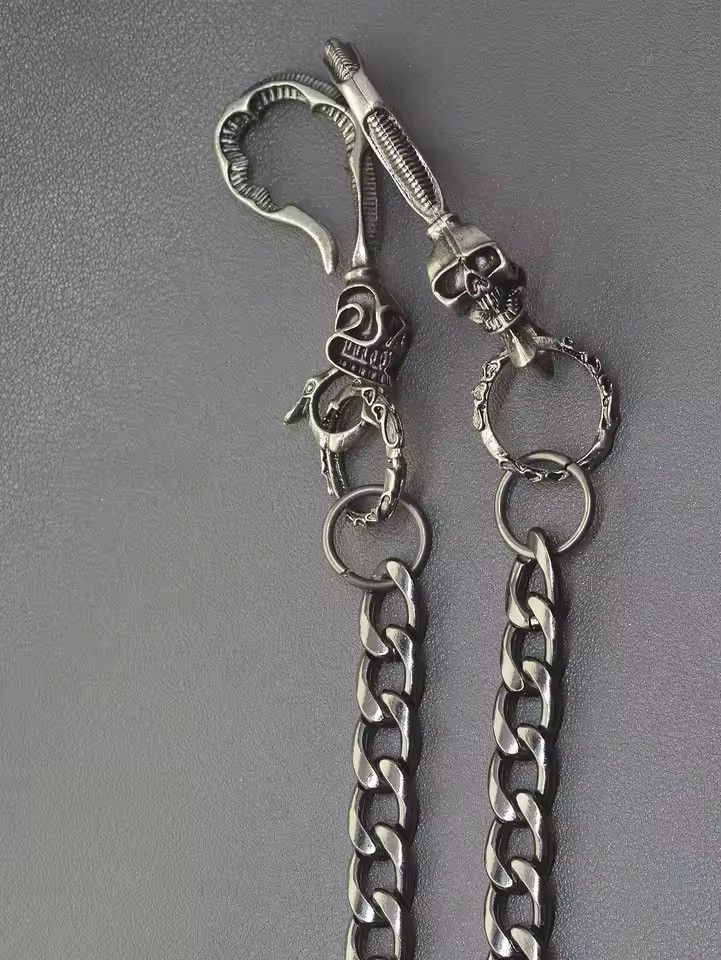 Jean 10 mm NK chain large skull blet U hook pant chain Size ONE SIZE - 4 Thumbnail
