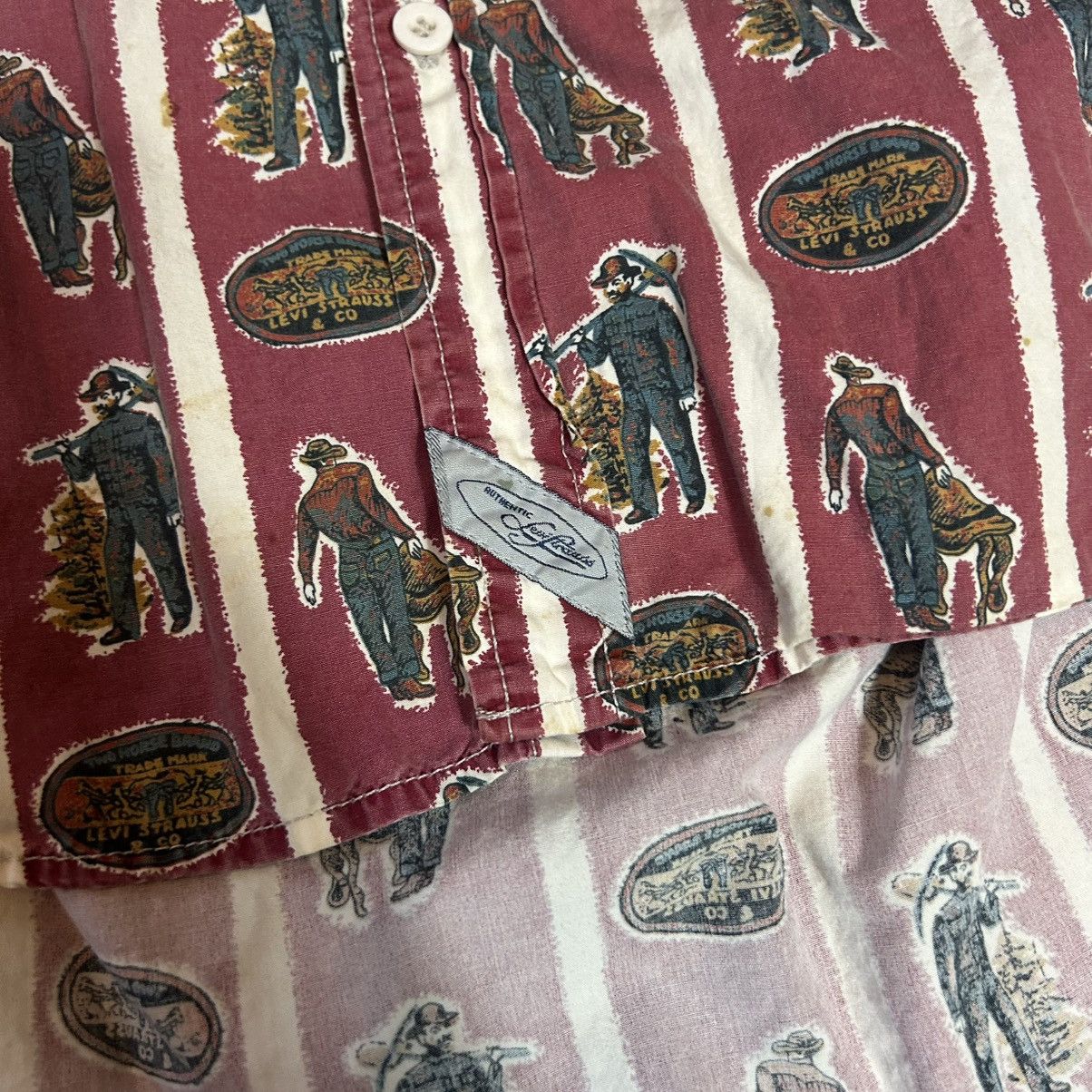 Levi's Vintage 90s Levis Western Cowboy Theme All Over Print Shirt Size US L / EU 52-54 / 3 - 6 Thumbnail
