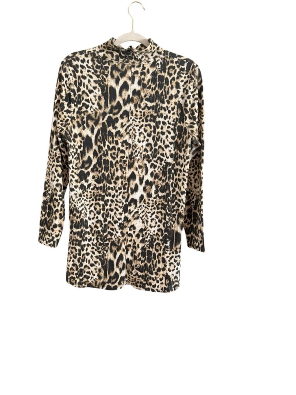 Chicos Women's Chico's Tunic M Brown Black Leopard Print Long Sleev Size M / US 6-8 / IT 42-44 - 3 Thumbnail
