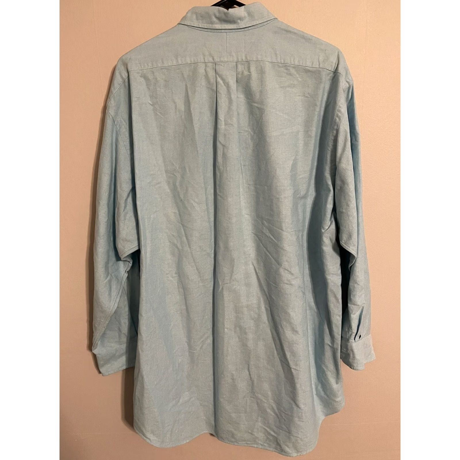 Polo Ralph Lauren Polo Ralph Lauren Yarmouth Shirt Adult L/S Button Up Blue Mens 17 Size 46R - 3 Thumbnail