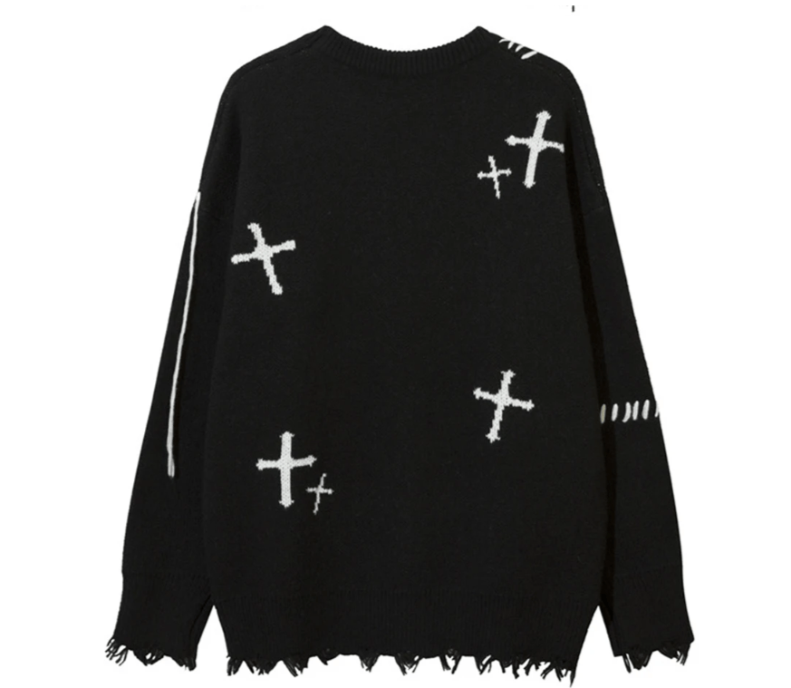 Japanese Brand Cross Graphic Vintage Oversized Y2K Sweaters Size US L / EU 52-54 / 3 - 2 Thumbnail