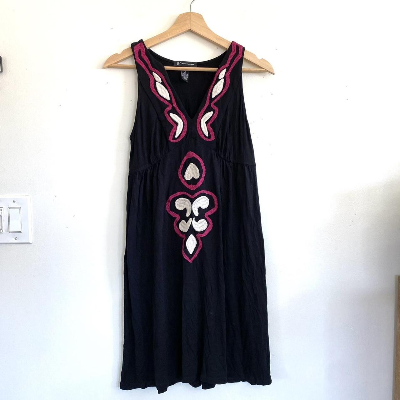 I.N.C INTERNATIONAL CONCEPTS BLACK PINK STITCH WORK DRESS SMALL Size S / US 4 / IT 40 - 4 Thumbnail
