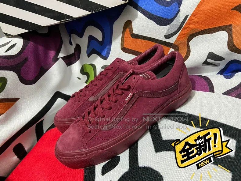 Wtaps Wtaps Burgundy Low-Top Sneakers Size US 9 / EU 42 - 1 Thumbnail