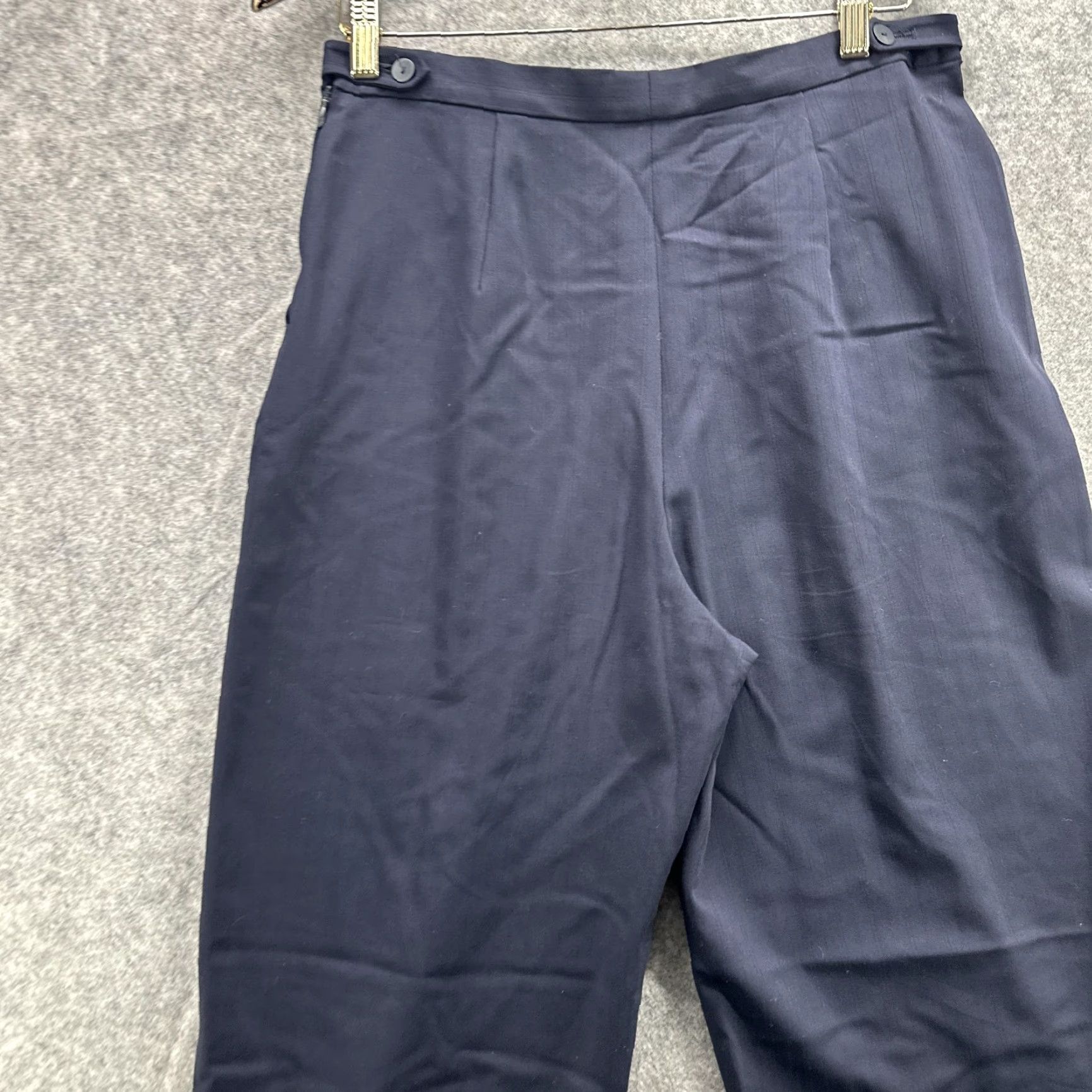 Giorgio Armani Giorgio Armani Le Collezioni Pants Womens 10 Navy Wool Pleated Tapered Zip Lined Pockets Workwear Made in Italy Size 32" / US 10 / IT 46 - 5 Thumbnail