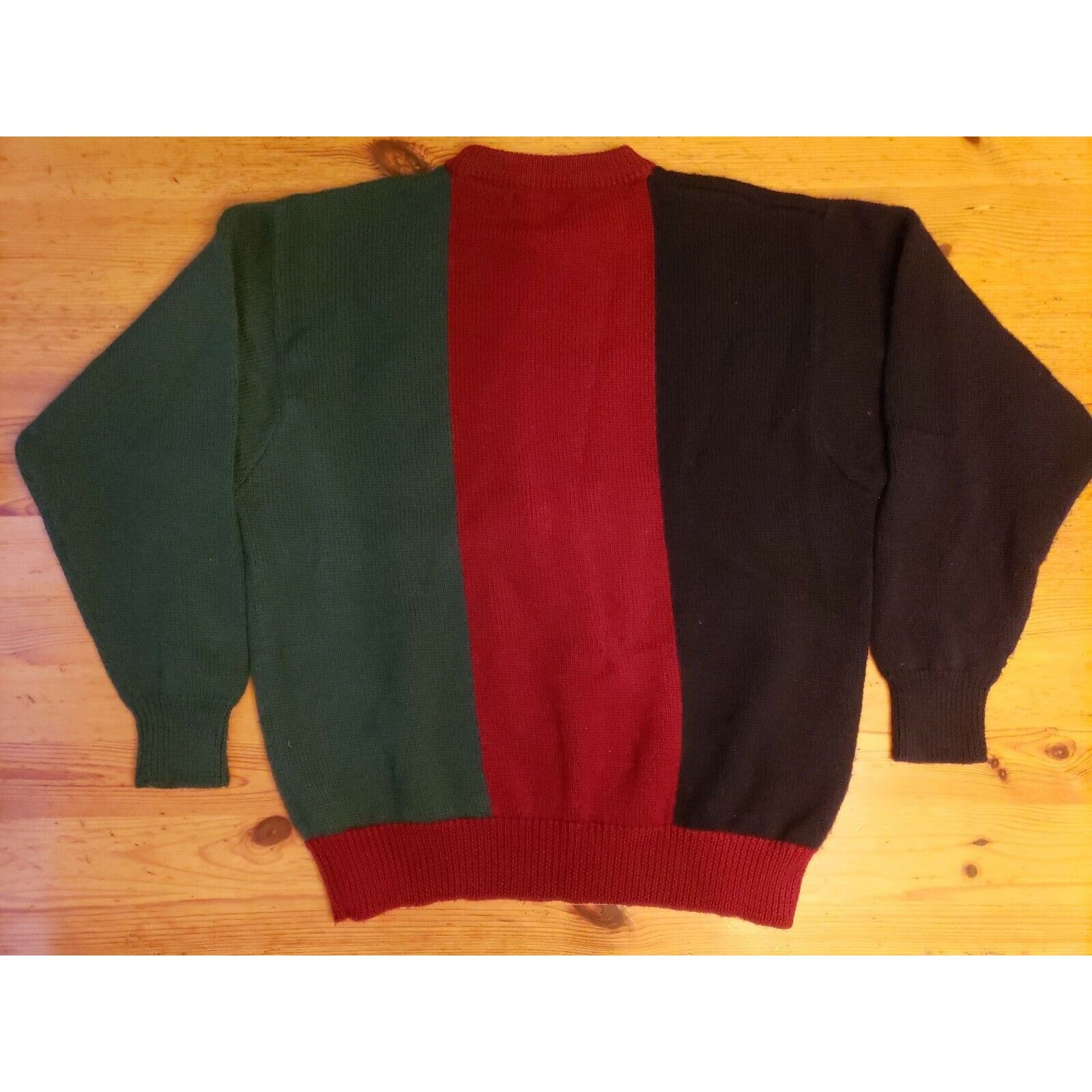 Faconnable Faconnable Wool Sweater Mens L Blue Red Green Crew Neck Thic Size US L / EU 52-54 / 3 - 4 Thumbnail