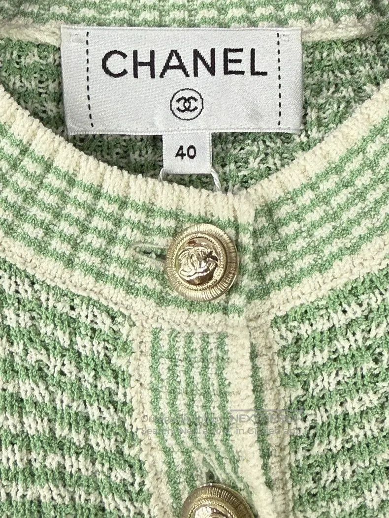 Chanel Chanel Avocado Green Knitted Cardigan coat Size S / US 4 / IT 40 - 4 Thumbnail