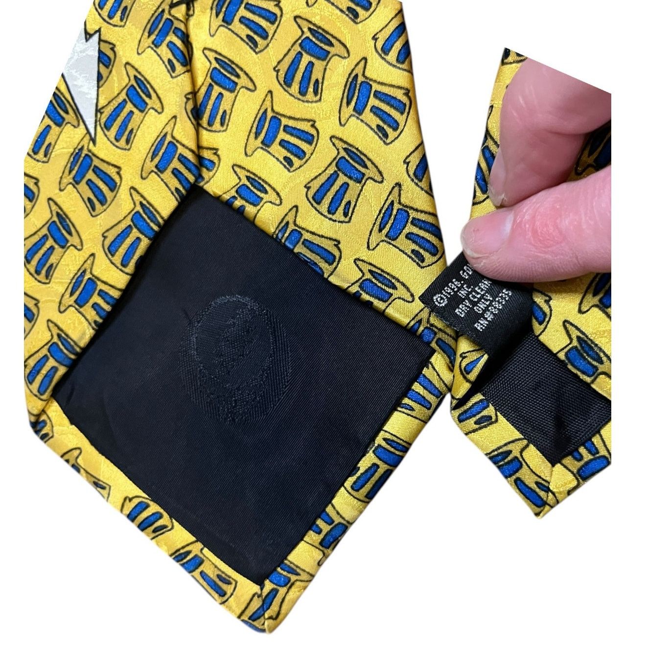 Grateful Dead Grateful Dead Uncle Sam First Set Yellow Gold Blue Silk Tie Size ONE SIZE - 3 Thumbnail