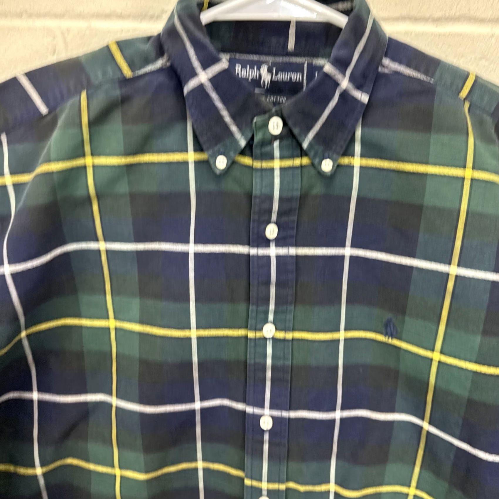 Ralph Lauren Ralph Lauren Shirt Mens Large Blue Green Plaid Button-Down Cotton Pony Logo Shirt Size US L / EU 52-54 / 3 - 3 Thumbnail