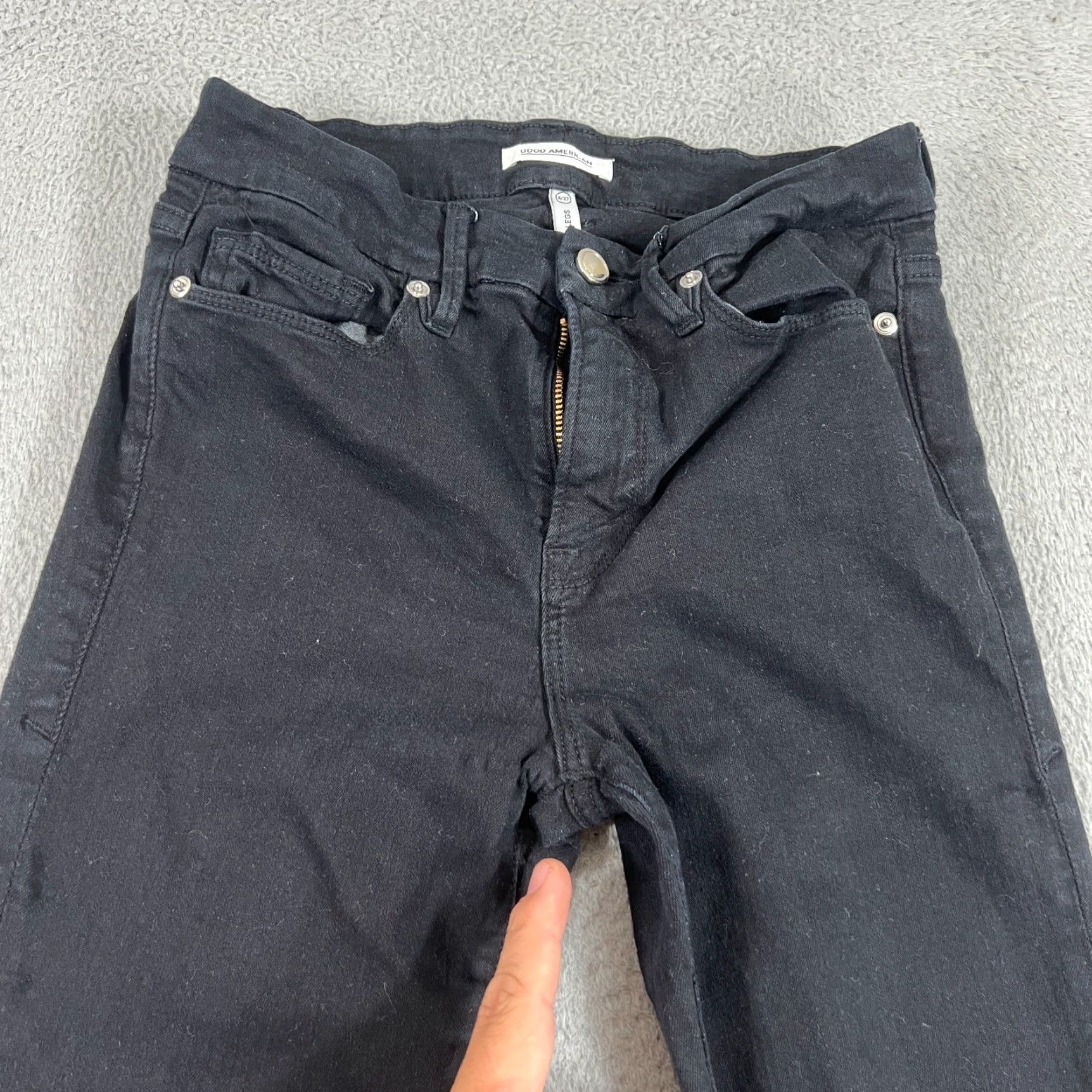 Good American Good American Jeans Women Skinny Black 4 28W 26Inseam Denim 5-Pocket Size 27" / US 4 / IT 40 - 2 Thumbnail