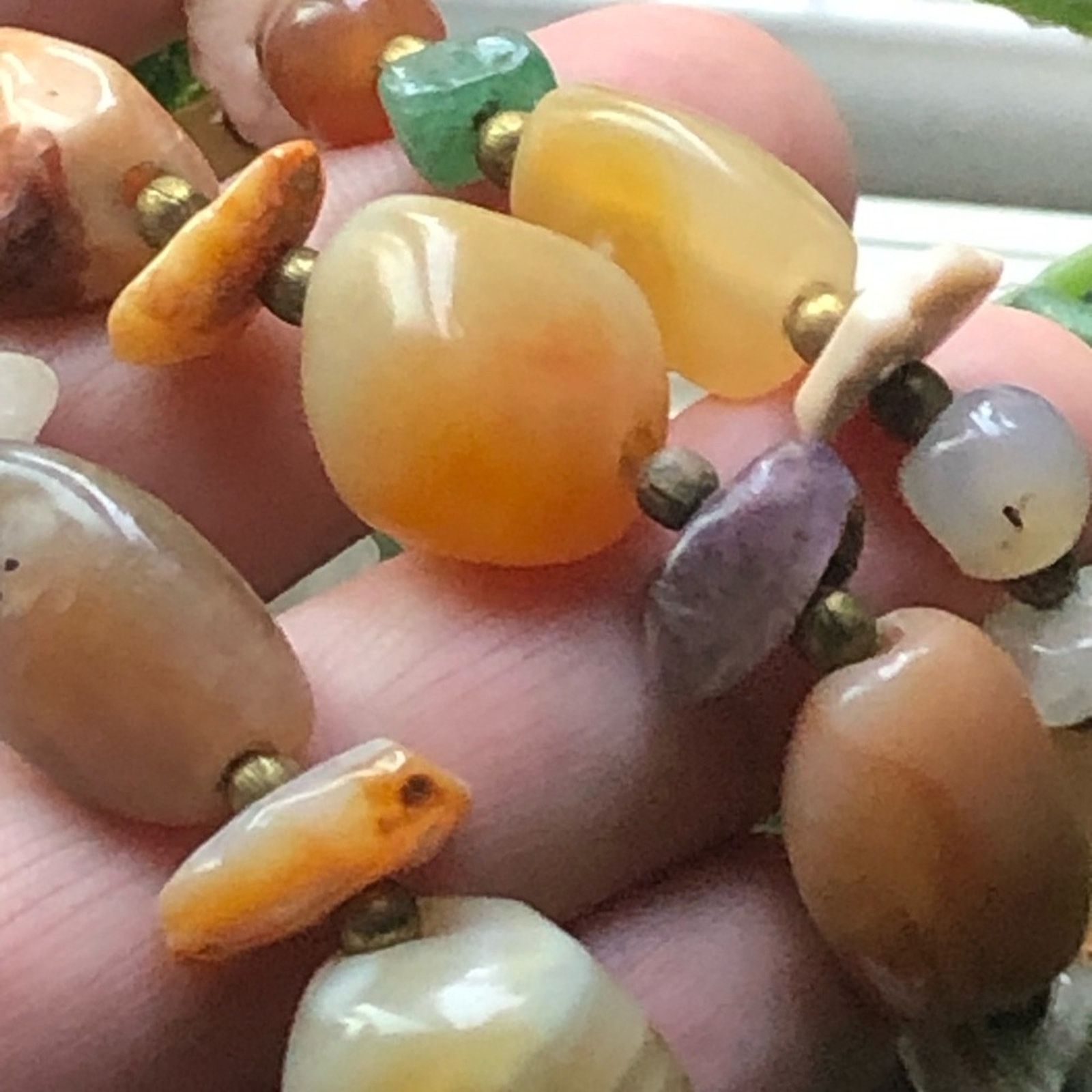 Vintage Vintage 70s natural agate stone long necklace Size ONE SIZE - 2 Thumbnail
