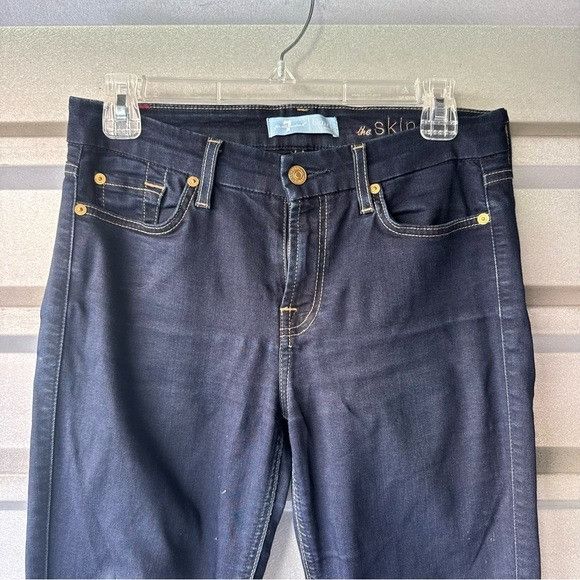 7 For All Mankind 7 For All Mankind Deep Indigo the Skinny b(air) denim Sz 28 Size 28" / US 6 / IT 42 - 2 Thumbnail
