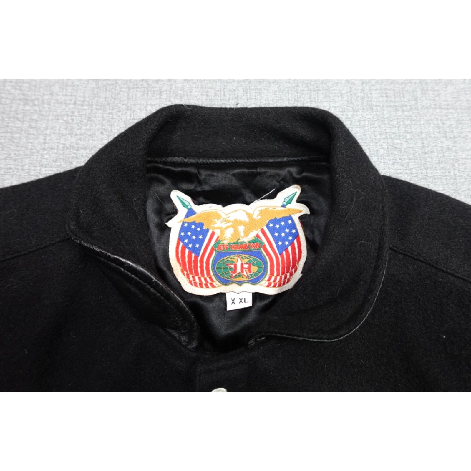 Hamilton VINTAGE Ralph Marlin Varsity Jacket Mens 2XL Black Leather Zip Lined Pattern Solid College Style Size US XXL / EU 58 / 5 - 3 Thumbnail