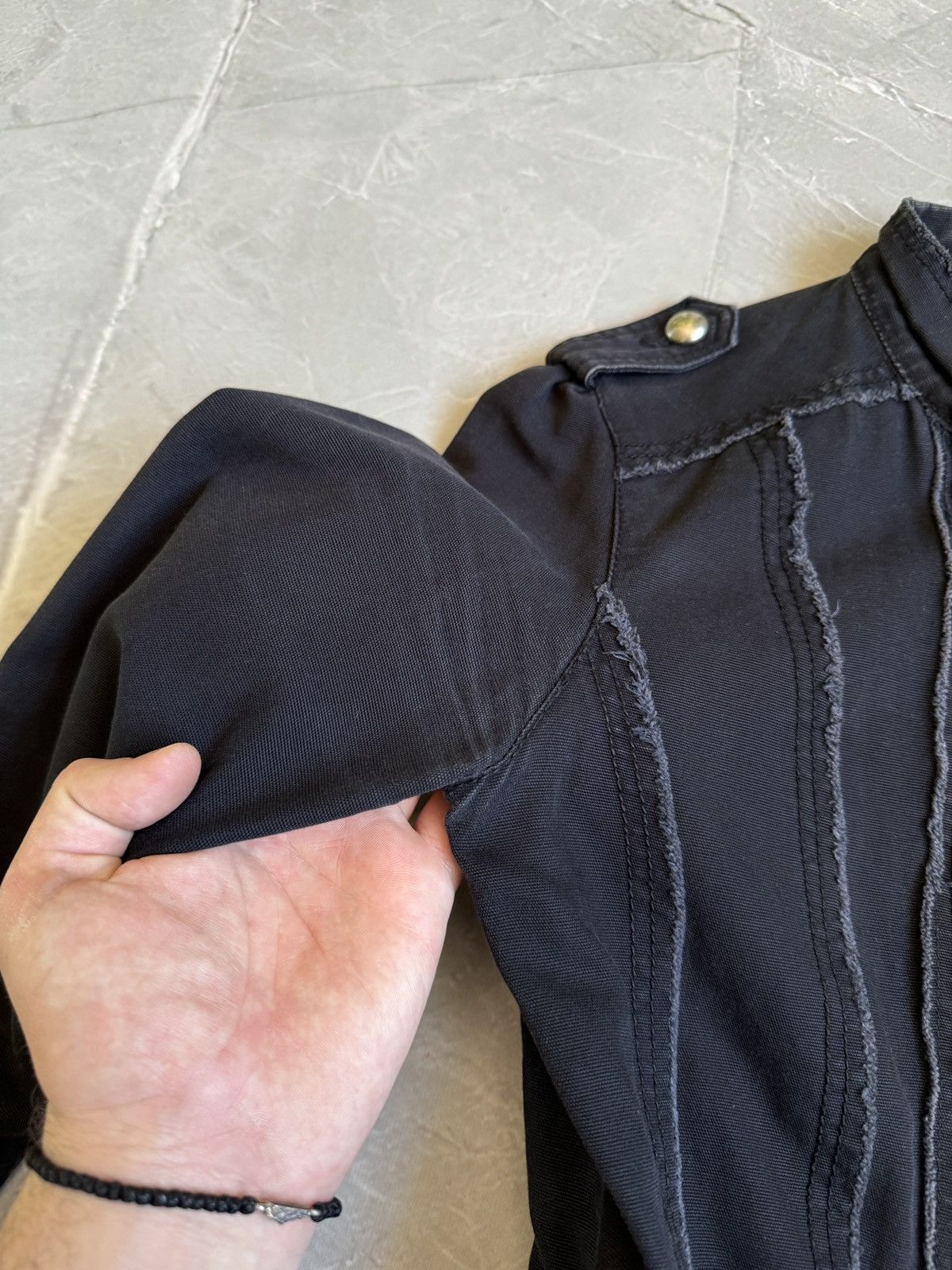 Hysteric Glamour 00s Military Napoleon Denim Jacket PPFM Balmain Style Y2k Size S / US 4 / IT 40 - 8 Thumbnail