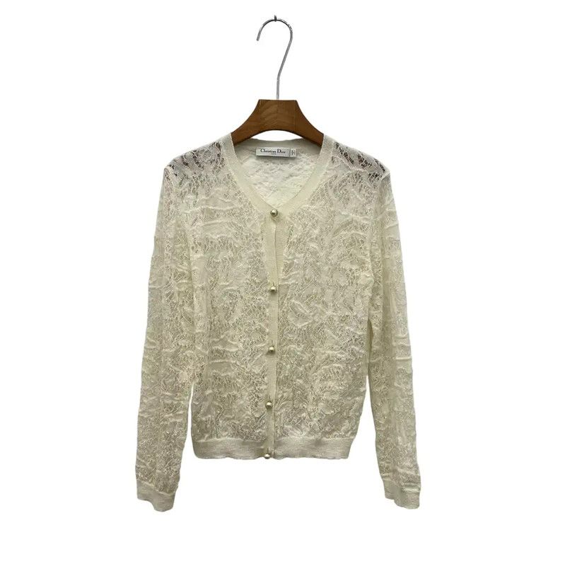 Dior White Wool Cardigan for Women 0089