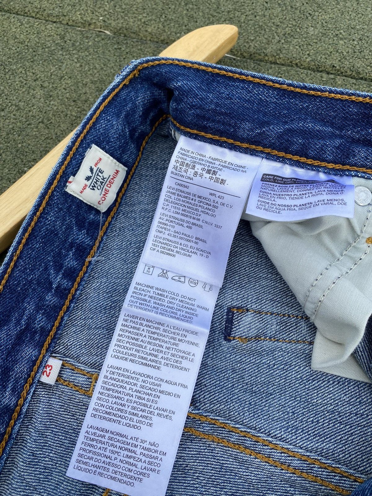 Levi's × Vintage Deadstock Levi’s White Oak Cone Denim Jeans Rare W23 XSS-XS Size 23" - 13 Thumbnail