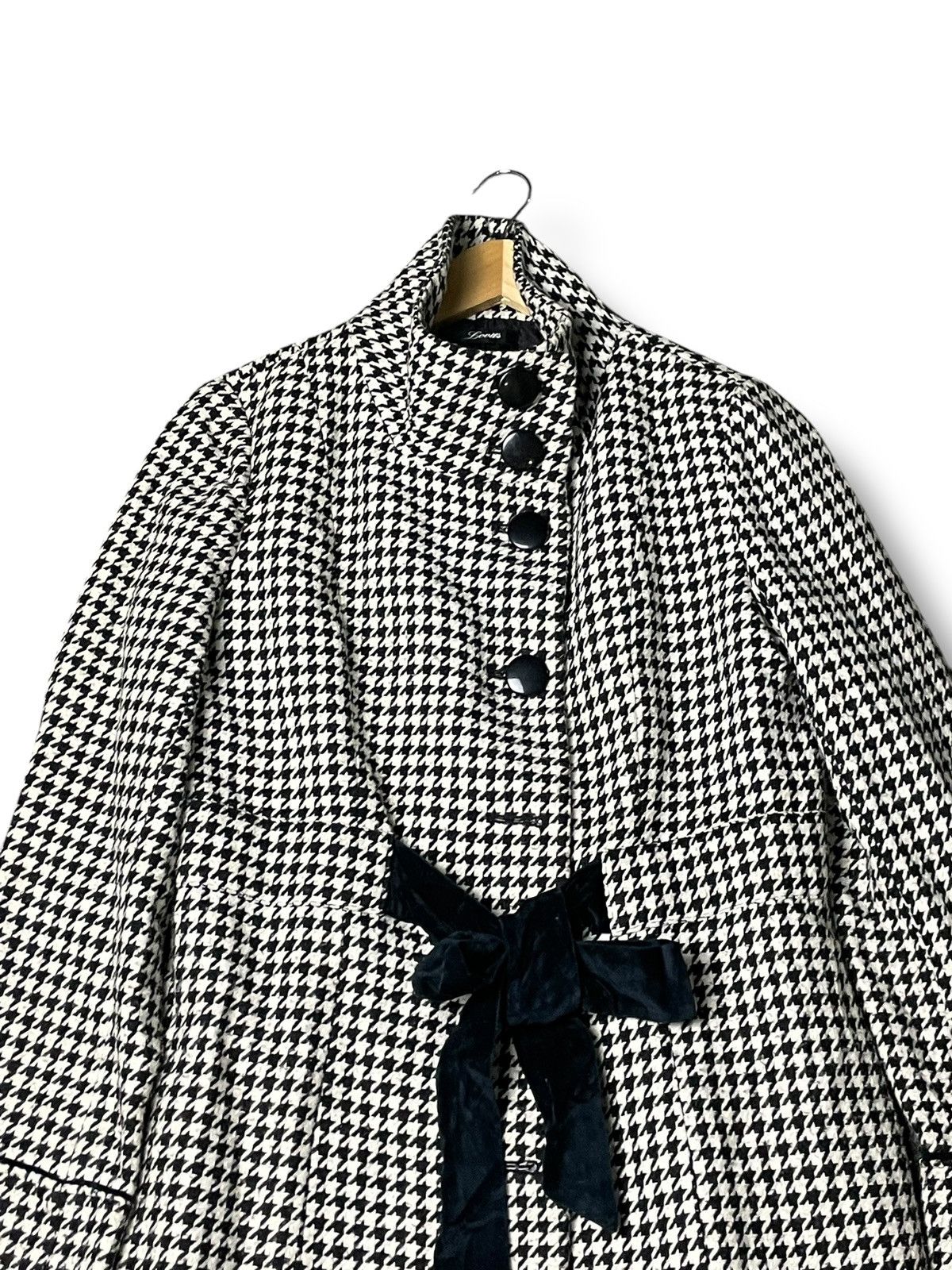 Designer × Japanese Brand Lovits Houndstooth Wool Long Coat (55) Size US L / EU 52-54 / 3 - 4 Thumbnail