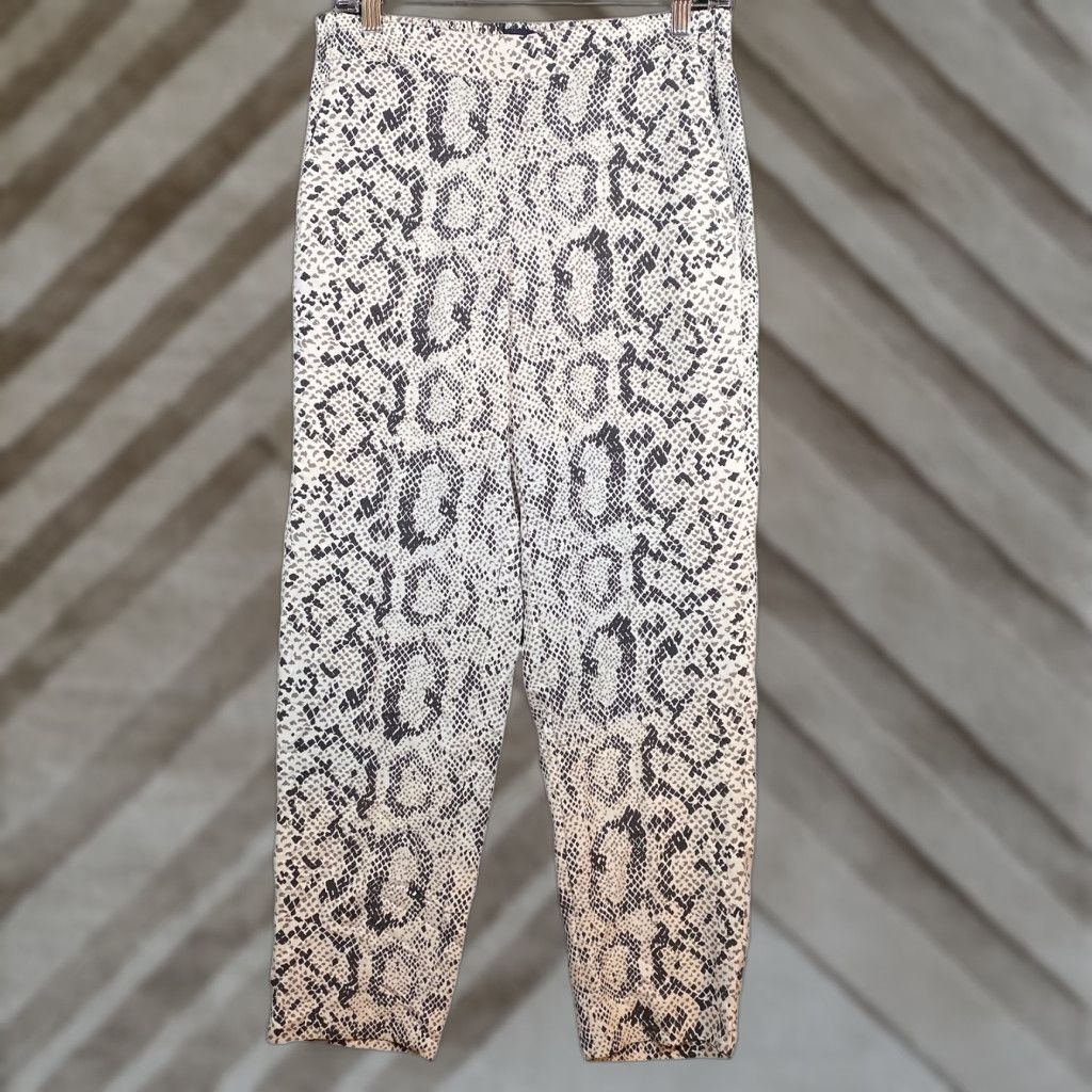 J.Crew VINTAGE J.Crew Pants Snakeskin Print Pull On Elastic Waist Jamie Crop Stretch 6 Size 29" - 1 Thumbnail