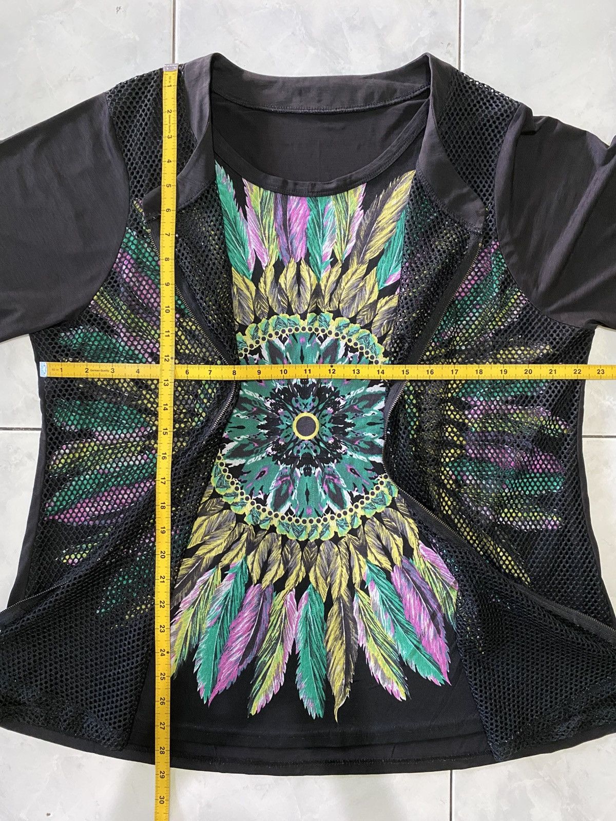 Other Japanese Vintage Boho Tribal Feather Graphic Mesh Layered Size ONE SIZE - 17 Thumbnail