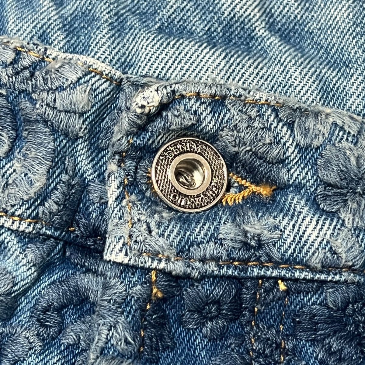 Off-White Off White 23SS Flower Embroidery Carpenter Flare Denim Blue Size US 34 / EU 50 - 2 Thumbnail