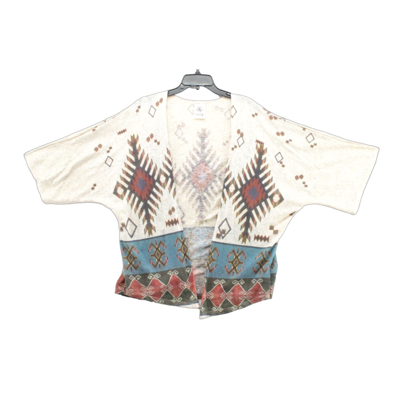 Vintage Vocal Cardigan Sweater Women's Large Beige Southwestern Print Y2K Boho Soft Cardigan Sweater Size L / US 10 / IT 46 - 1 Thumbnail