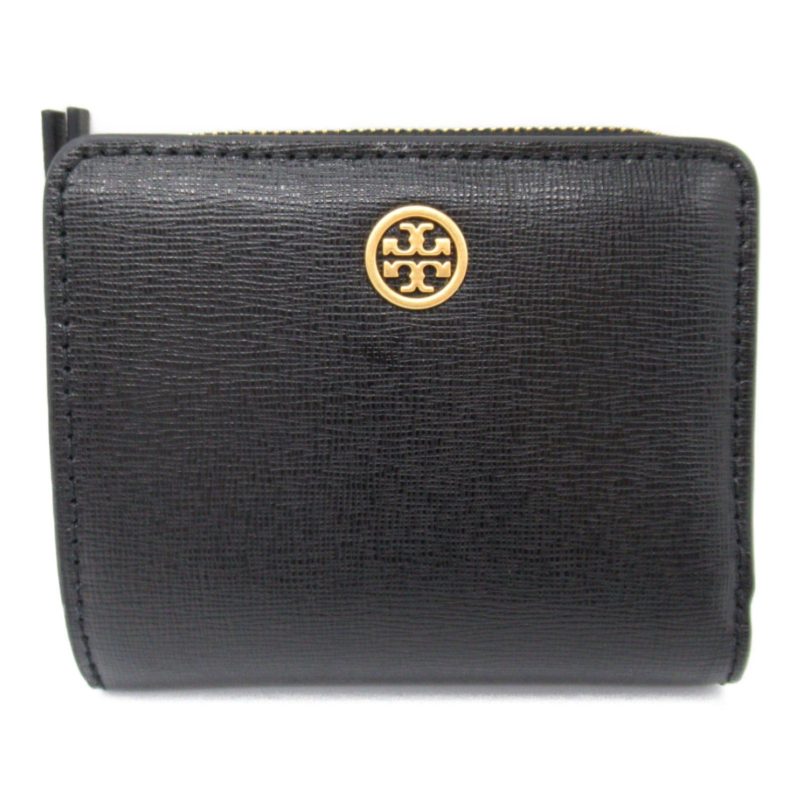 Tory Burch Tory Burch Robinson Black Leather Card Case Key Ring