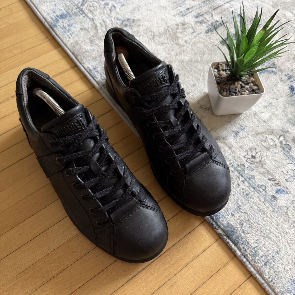 Camper 📌 Vintage Camper Pelotas Y2K Black Leather Boots Size US 11 / EU 44 - 2 Thumbnail