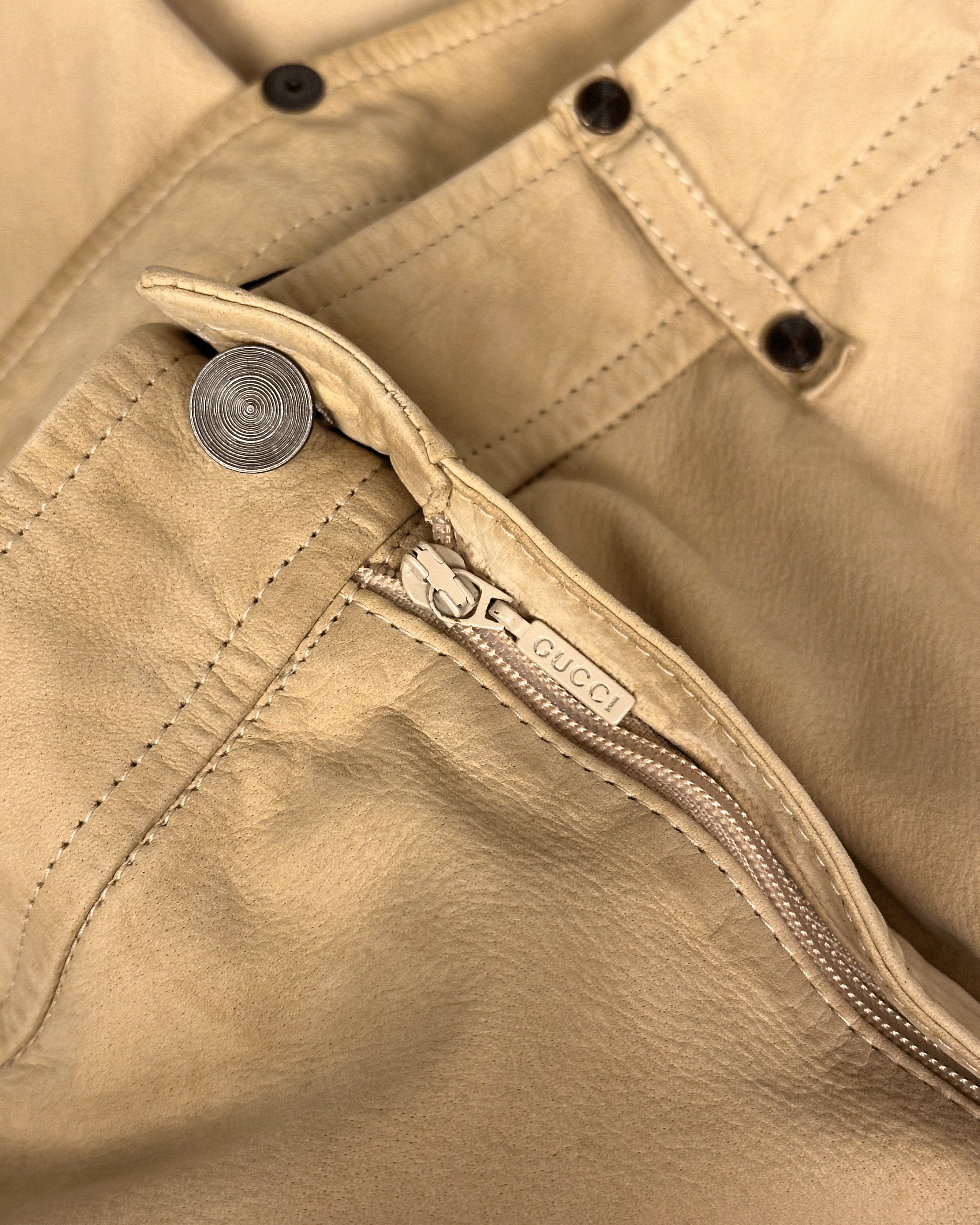 Gucci Gucci Tom Ford Cream Leather Flared Pants Size US 28 / EU 44 - 8 Thumbnail